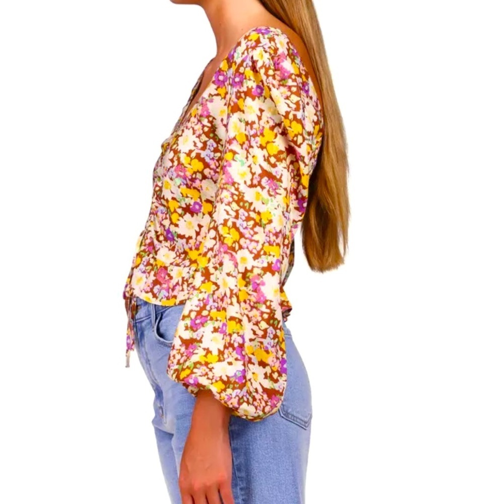 Floral Long Sleeve Women's Top - Picture 3 of 5